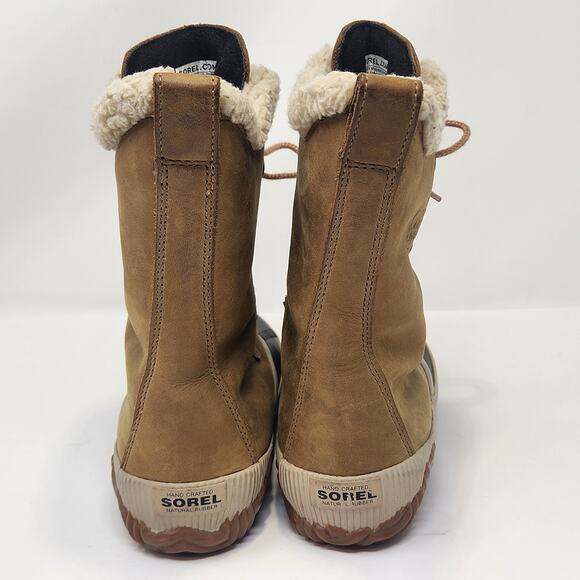 Sorel Out N About Plus Tall Waterproof Boots Camel Brown Leather Women Size 6 - Picture 7 of 10
